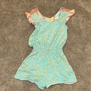 Kids Aqua Patterned Romper Matilda Jane
